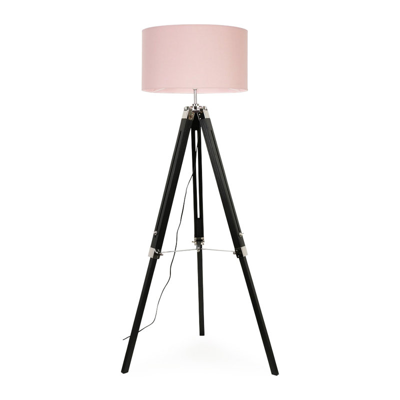 127.5cm Tripod Floor Lamp, Pink, Black
