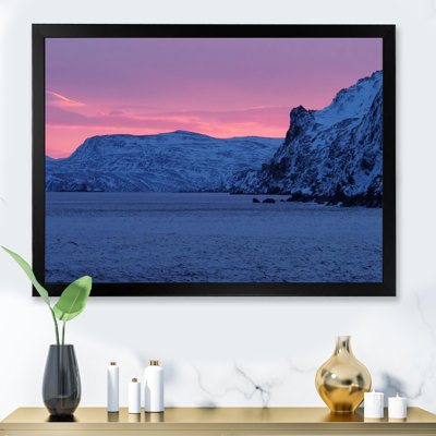 " Pink Sunrise In Winter Over The Norwegian Coast " Painting Print