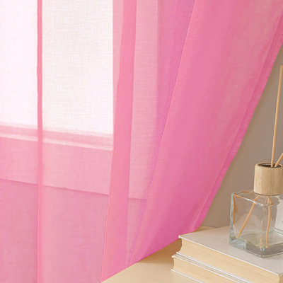 Ensemble de rideaux transparents avec passe-tringle pour fenêtre - 63 po de long (2 panneaux)