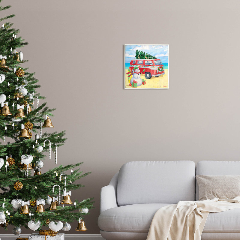 Christmas Beach Nautical Van at-101, H 12 po x l 12 po x P 0,5 po, Plaque murale
