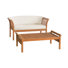 Stamford Eucalyptus Wood Outdoor Bench with Coffee Table, Set of 2