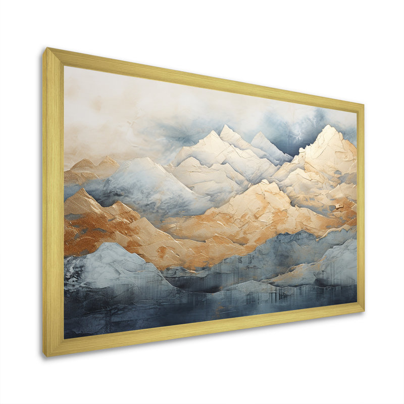 «Majestic Mountain Peaks IV», reproduction sur toile, Cadre doré simple, H 34 po x l 44 po x P 1,5 po
