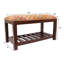 Banc de rangement rembourré avec tablettes