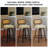 Modern Bar Stools Set Of 4, Adjustable 26 Inch Rattan Counter Height Stools With Cane Back，Swivel Counter Stools For Island/Kitchen/Counter/Bar-999381544-999381546