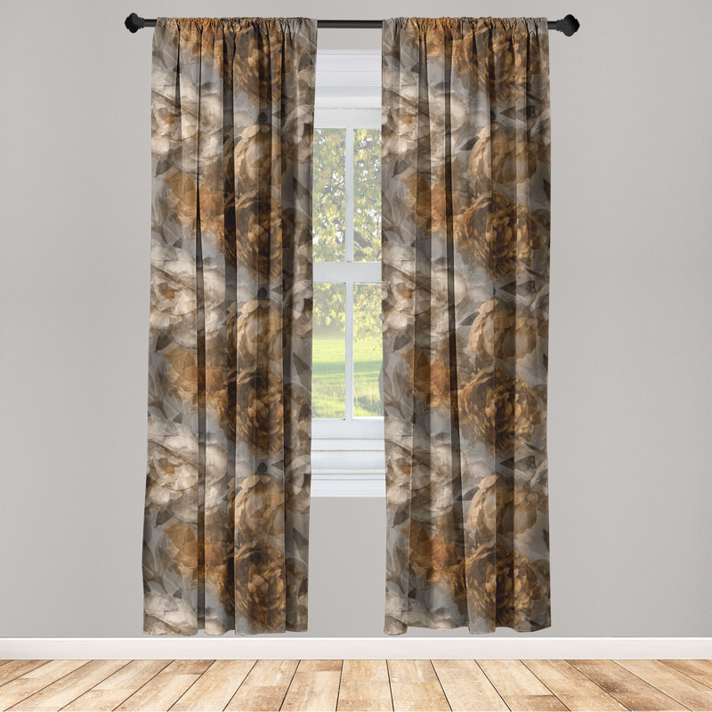 Paleosofos Semi Sheer Curtain Pair, 63" W x 56" L