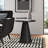 Carnisha 24 Inch Round Black Pedestal End Table