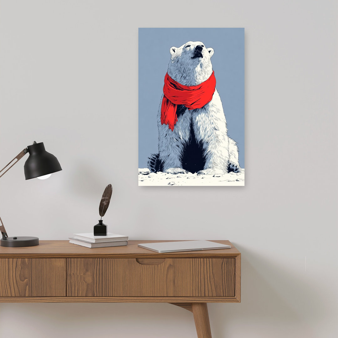 Cozy Arctic Bear Serene Abstract Contemporary Bear Nature Wildlife Wall Art Print
