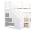 Lit superposé simple en L avec 3 tiroirs, bureau portable et garde-robe-628328908