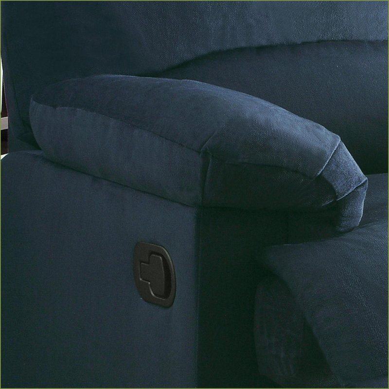 Recliners | Royal Blue Fabric Recliner with Pillow Top Arms &amp; External Latch | Woven Polyester | Metal Frame