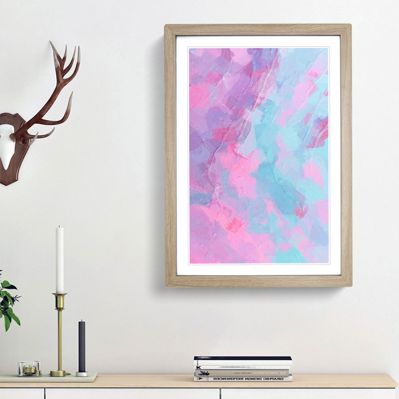 Free Light in Abstract - Picture Frame Graphic Art Print, 87cm H x 62cm W x 2cm D, Oak Framed