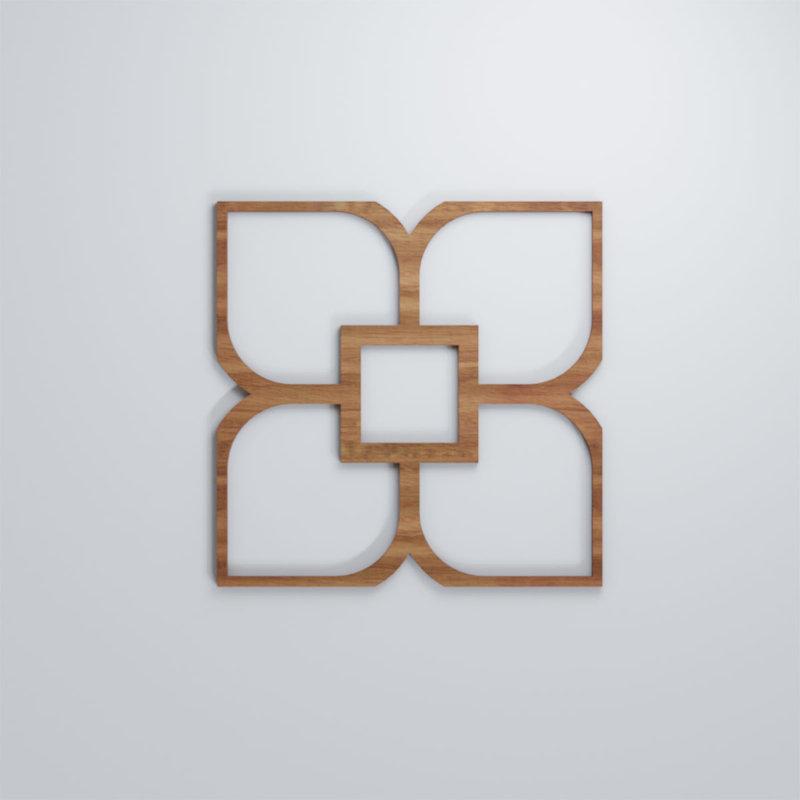 Panneaux muraux décoratifs en bois Olivia, Noyer, H 15 3/8 po x l 15 3/8 po x P 3/8 po