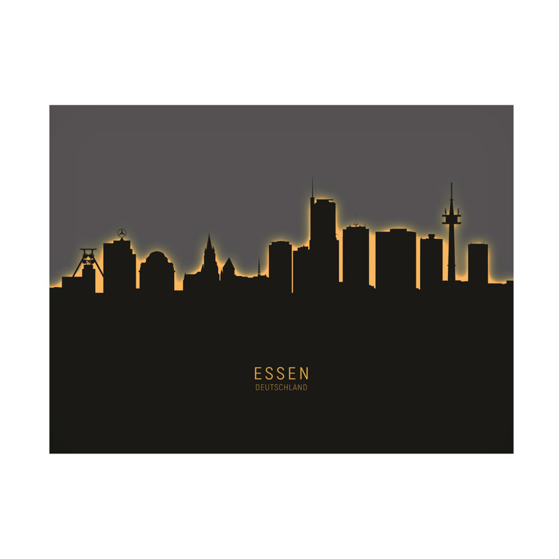 Art sur toile «Michael Essen Allemagne Skyline Glow II» par Michael Tompsett, H 14 po x l 19 po x P 2 po
