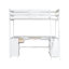 Lit mezzanine simple avec bureau en forme de U et rangement de divertissement riche en blanc - fabrication en bois stable pour une chambre à coucher et une construction soignée et ordonnée-1183748856-1183748857