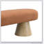 Banc de salle à manger rembourré polyvalent avec pieds en bois robustes, orange 64 L, capacité de 300 LBS pour des utilisations multiples-2041657102