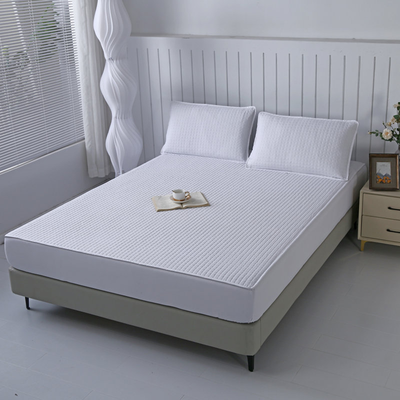 Quilted Fitted Sheet - White - 99×190cm, Twin Fitted Sheet, White