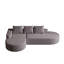 Canapé en chenille moderne en L 108,5 po avec 3 coussins pour la chambre à coucher, gris, sièges, lignes arrondies, haute résilience, confortable et respirant, sans assemblage, combinaison, coussins décoratifs-1385555248-1385555251