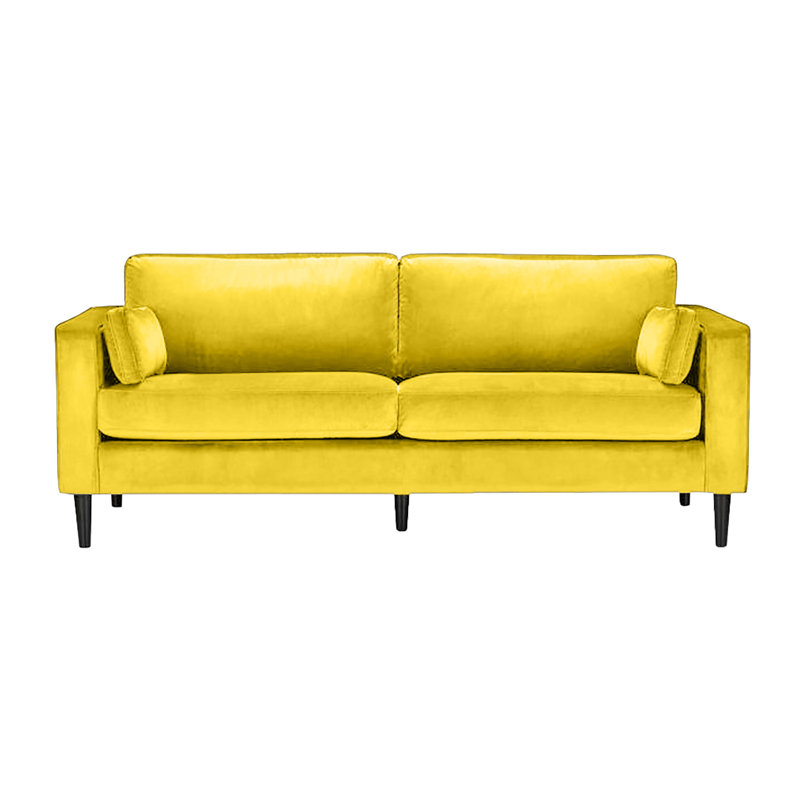 Millerville Velvet Sofa, 93"H x 140"W x 93"D, Lemon