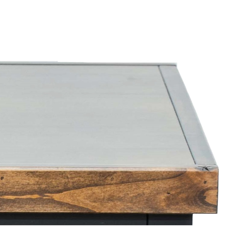 Table basse Style 48 pouces, noir et whisky, peuplier, avec whisky robuste 48 po, tablette spacieuse