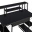 Bureau noir avec tablettes ouvertes et huche-2066194396