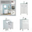 Glossy White 24-Inch Bath Vanity with Ceramic Sink, Cabinet & Soft-Close Doors