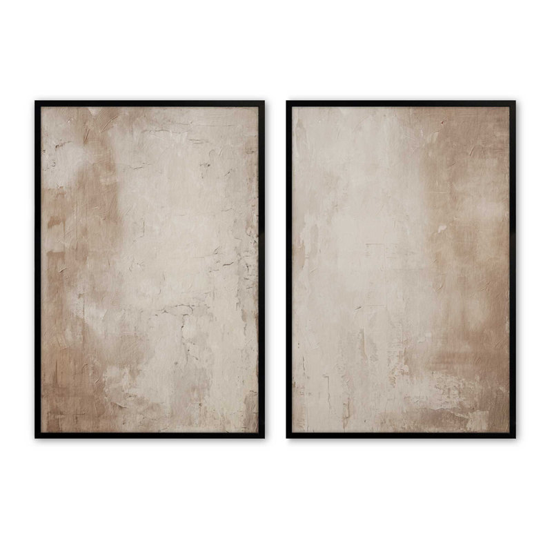 Ensemble de 2 estampes de 16 po x 12 po Fresco's Silent Tale, Noir satiné, H 15 po x l 24 po