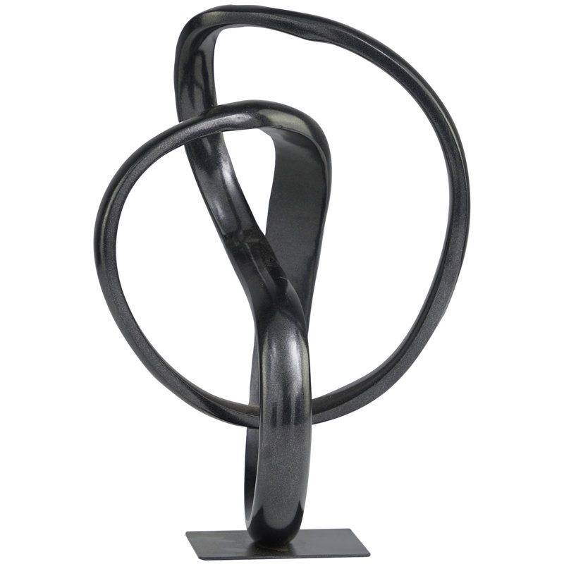 Lakietha Aluminum Metal Abstract Decorative Sculpture, Dark Gray