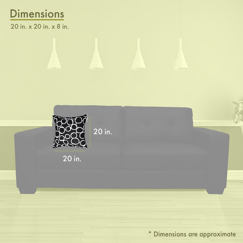 Coussin en coton Fusion, Noir, H 20 po x l 20 po