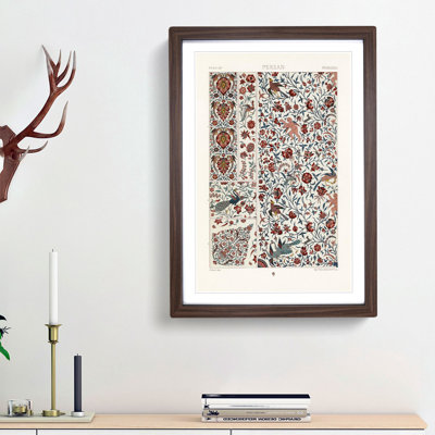 Persian Flowers & Birds Pattern by Albert Racinet - Picture Frame Painting Print