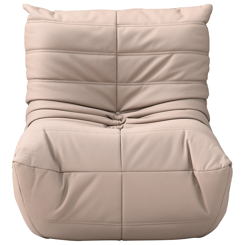 Chaise rembourrée en cuir Rachel, Cuir brun clair végétalien