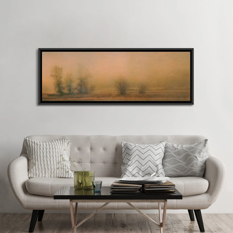 « brumey island », impression sur toile, H 24 po x l 72 po x P 1,5 po, Toile avec cadre noir