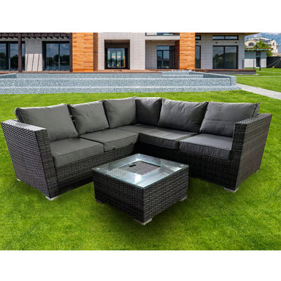 Airalynn Rattan Wicker 5 - Person Seating Group with Cushions