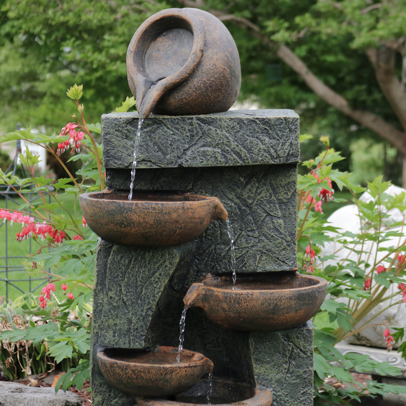 Fontaine d'extérieur en poterie résistante aux intempéries