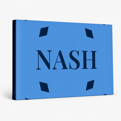 Tennessee Football City Colors Luxury Diamond Monogram — Navy Blue Titan Blue — Canvas Wall Art