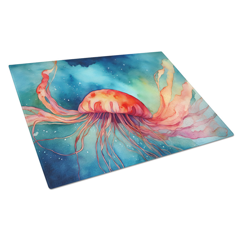 Jellyfish Glass Cutting Board Large