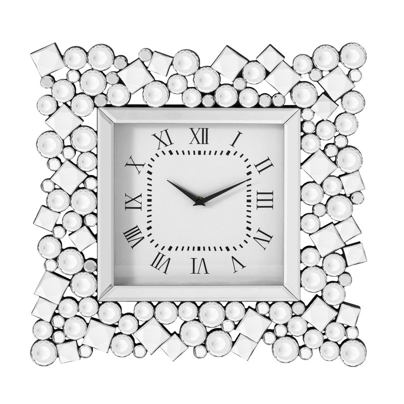 50x50cm Wall Clock Crystal Square Accent Clock