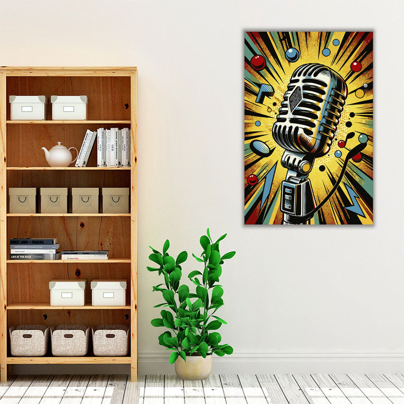 Microphone - Canvas Print Wall Art, 18" H x 12" W