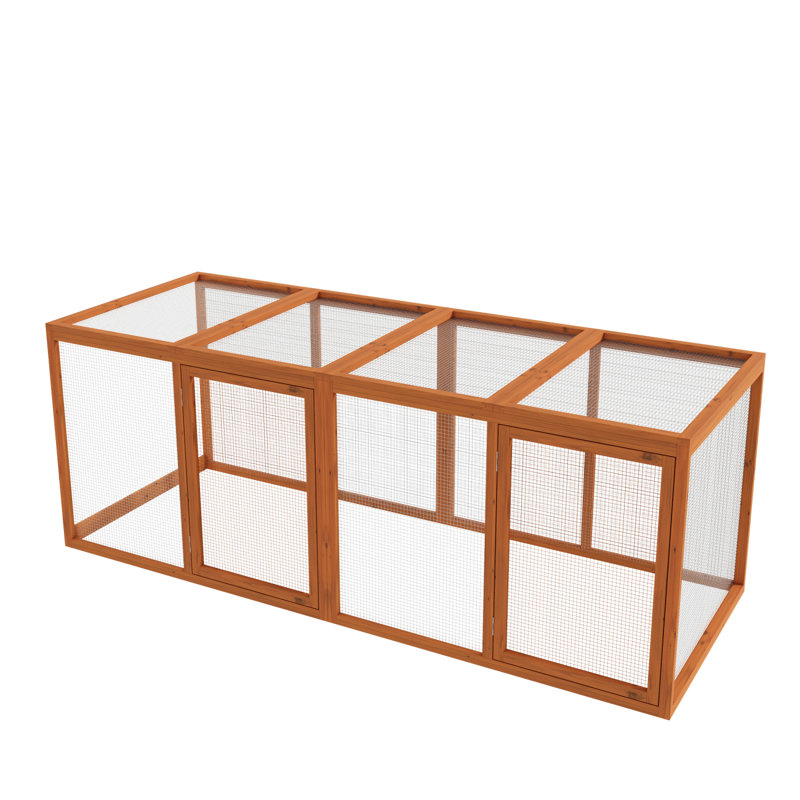 Cage à poules avec quatre portes qui peuvent être ouvertes, cage à poulets, poulailler, aire de jeu, orange, 78,7 po x 29,6 po x 29,6 po