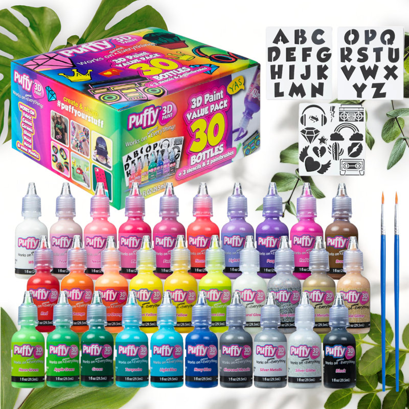 Rainbow 3D Paint Set 30 Colors 1 fl oz