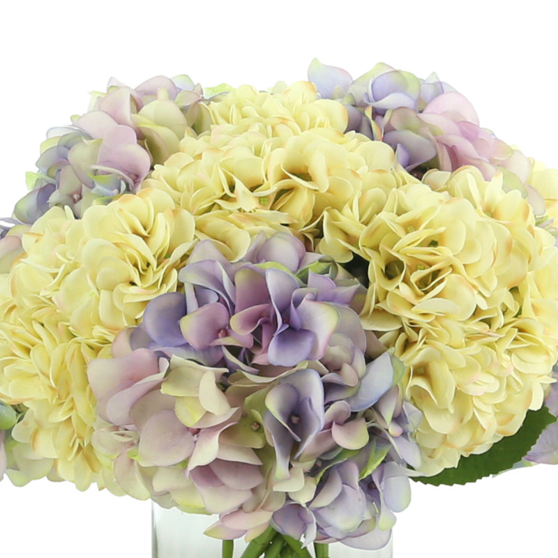 Hydrangea Floral Arrangement in Acrylic Water Vase
