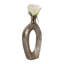 Vase moderne en métal à découpes pour décoration intérieure - Grand vase à fleurs pour table basse, décoration de cheminée ou tablette - 8 po, doré-2014407442