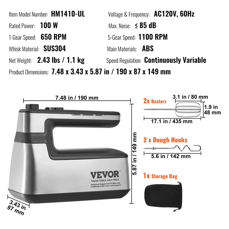 VEVOR 1 Speed Hand Mixer