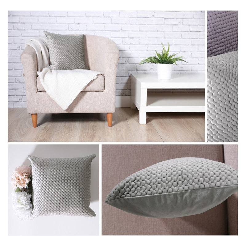Nikolai Square Cushion Cover, Grey