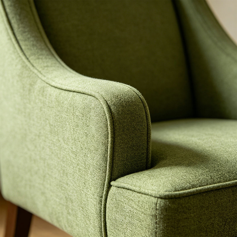 Chaise d'appoint Mid-Century moderne, Lime Green Linen