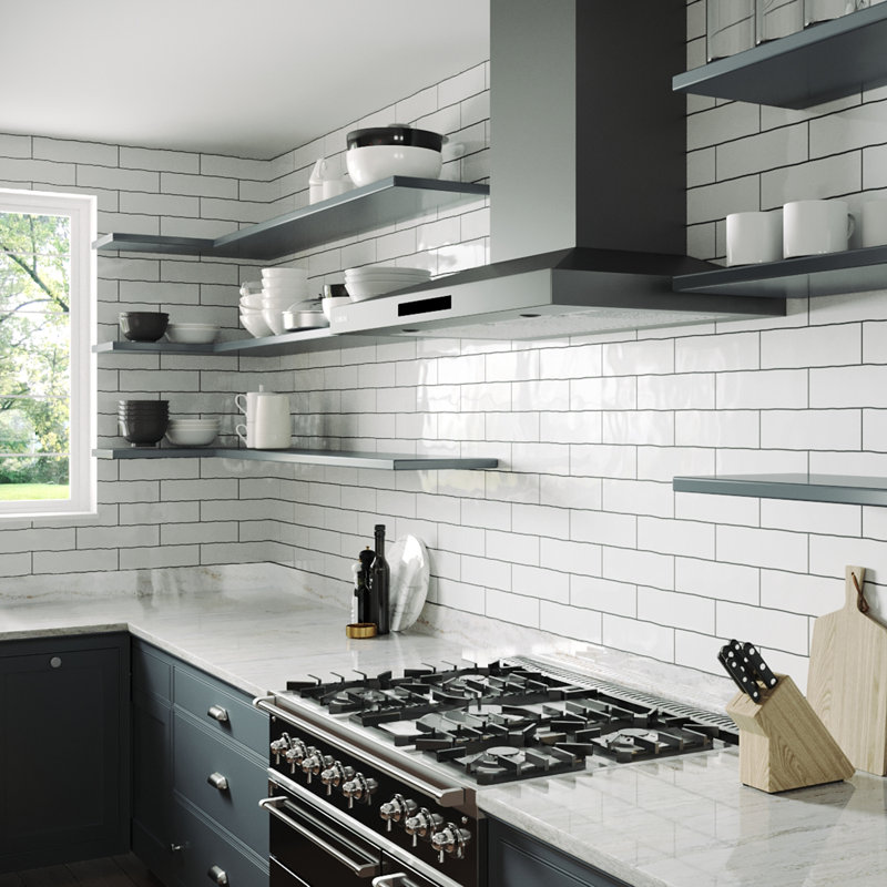 Chester 3" x 12" Ceramic Subway Tile, White