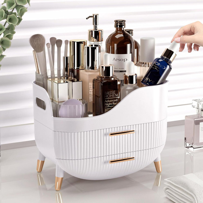 Organisateur de maquillage avec tiroirs, Blanc