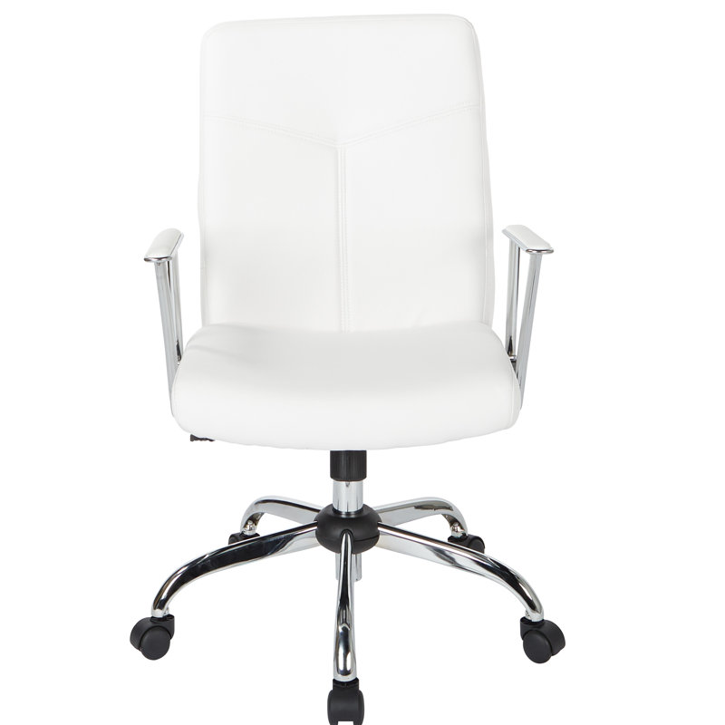 OSP Home Furnishings Task Chair, White Faux Leather