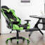 JL Comfurni Adjustable Reclining Ergonomic Faux Leather Swiveling PC & Racing Game Chair with Footrest-59230199