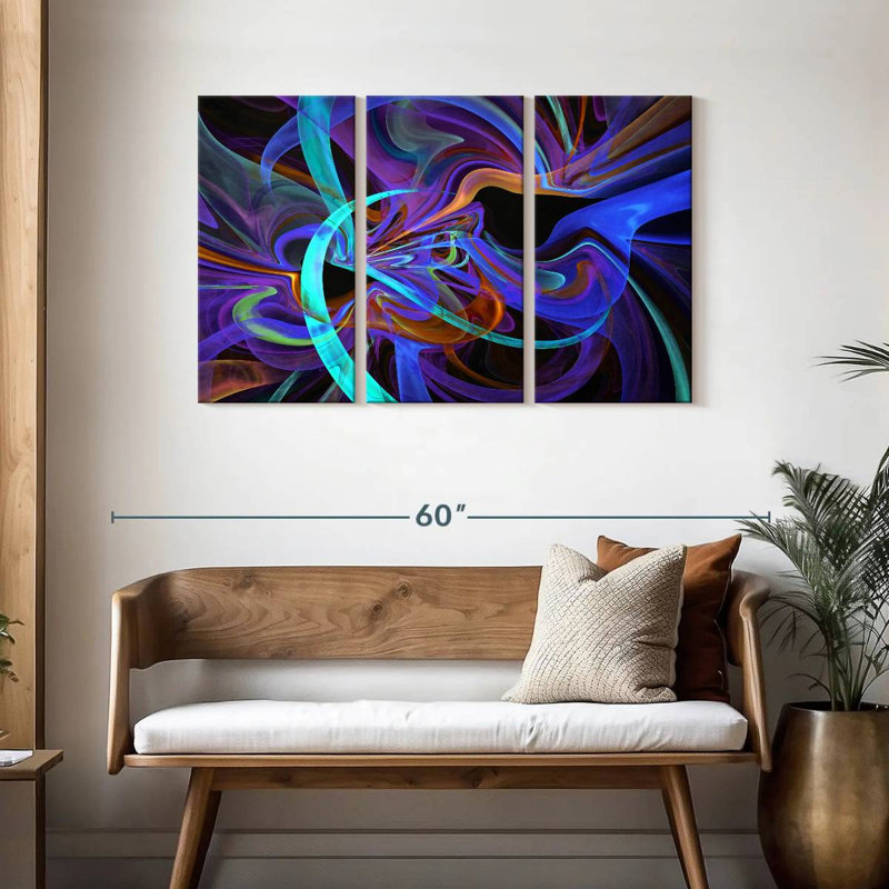 Avery Neon Vortex Abstract, 28" H x 45" W