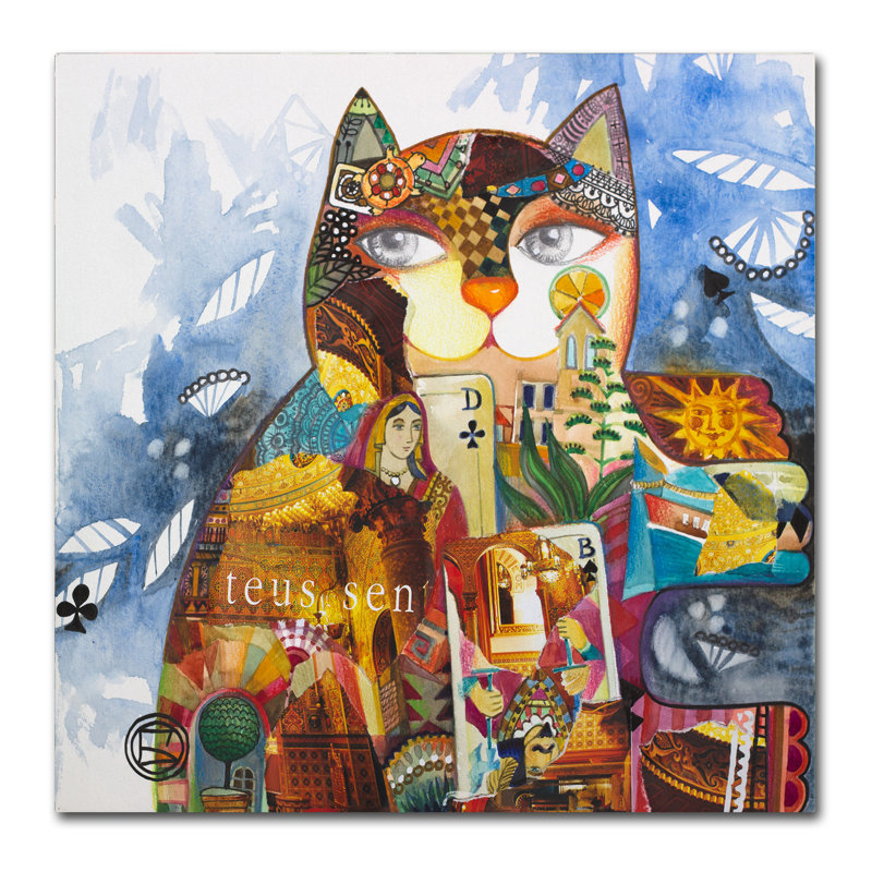 « collage cat », reproduction d’impression sur toile tendue, H 14 po x l 14 po
