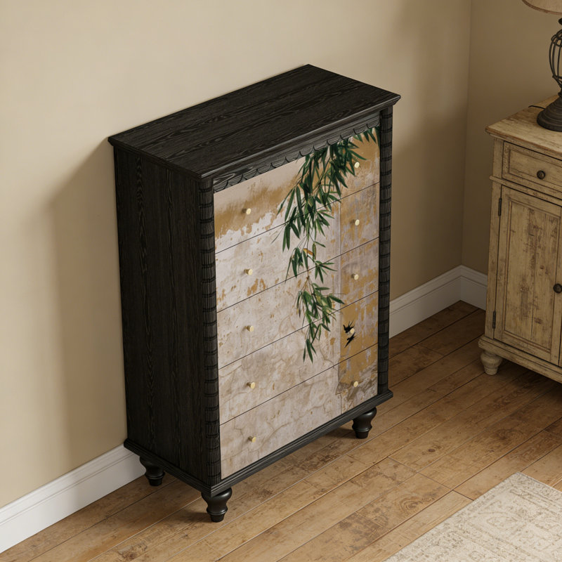 Commode d'entrée Mid-Century en bois massif, Black